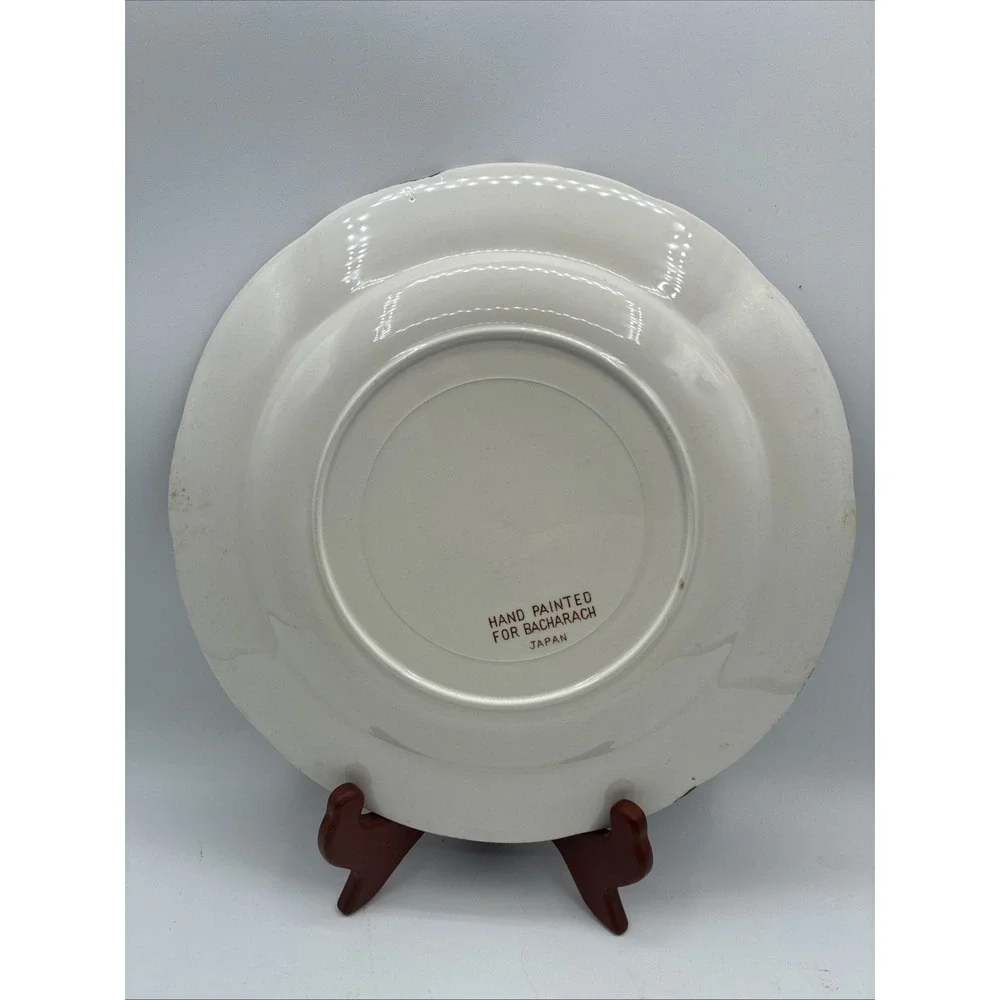 Vintage Bacharach Japan hand painted turkey plate 10.5